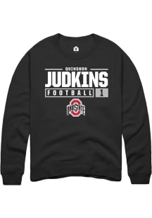 Quinshon Judkins  Rally Ohio State Buckeyes Mens Black NIL Stacked Box Long Sleeve Crew Sweatshi..