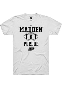 Cj Madden White Purdue Boilermakers NIL Sport Icon Short Sleeve T Shirt