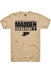 Cj Madden Gold Purdue Boilermakers NIL Stacked Box Short Sleeve T Shirt
