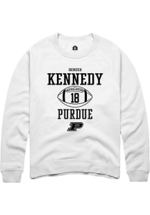 Demeco Kennedy Rally Mens White Purdue Boilermakers NIL Sport Icon Crew Sweatshirt