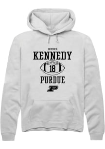Demeco Kennedy Rally Mens White Purdue Boilermakers NIL Sport Icon Hooded Sweatshirt
