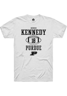 Demeco Kennedy White Purdue Boilermakers NIL Sport Icon Short Sleeve T Shirt