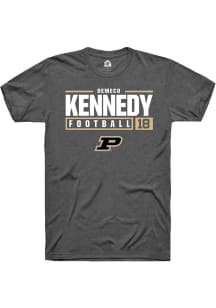 Demeco Kennedy Dark Grey Purdue Boilermakers NIL Stacked Box Short Sleeve T Shirt