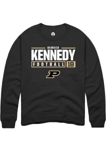 Demeco Kennedy Rally Mens Black Purdue Boilermakers NIL Stacked Box Crew Sweatshirt