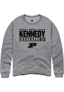 Demeco Kennedy Rally Mens Graphite Purdue Boilermakers NIL Stacked Box Crew Sweatshirt
