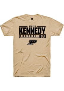 Demeco Kennedy Gold Purdue Boilermakers NIL Stacked Box Short Sleeve T Shirt