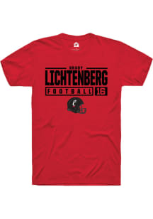 Brady Lichtenberg  Cincinnati Bearcats Red Rally NIL Stacked Box Short Sleeve T Shirt