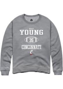 Brady Young  Rally Cincinnati Bearcats Mens Graphite NIL Sport Icon Long Sleeve Crew Sweatshirt