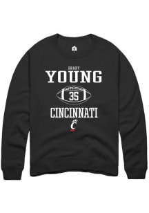 Brady Young  Rally Cincinnati Bearcats Mens Black NIL Sport Icon Long Sleeve Crew Sweatshirt