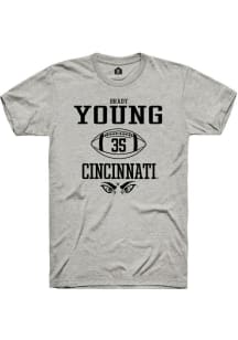 Brady Young  Cincinnati Bearcats Ash Rally NIL Sport Icon Short Sleeve T Shirt