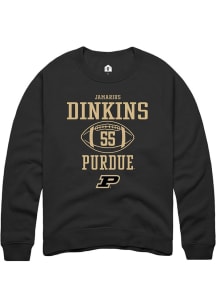Jamarius Dinkins Rally Mens Black Purdue Boilermakers NIL Sport Icon Crew Sweatshirt