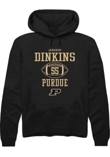 Jamarius Dinkins Rally Mens Black Purdue Boilermakers NIL Sport Icon Hooded Sweatshirt