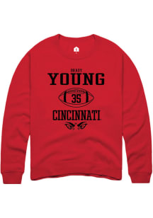 Brady Young  Rally Cincinnati Bearcats Mens Red NIL Sport Icon Long Sleeve Crew Sweatshirt