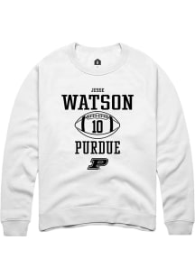 Jesse Watson Rally Mens White Purdue Boilermakers NIL Sport Icon Crew Sweatshirt