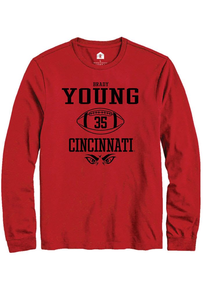 Brady Young Cincinnati Bearcats Red Rally NIL Sport Icon Long Sleeve T Shirt