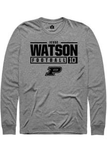 Jesse Watson Rally Mens Graphite Purdue Boilermakers NIL Stacked Box Tee