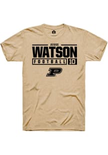 Jesse Watson Gold Purdue Boilermakers NIL Stacked Box Short Sleeve T Shirt