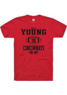 Brady Young  Cincinnati Bearcats Red Rally NIL Sport Icon Short Sleeve T Shirt