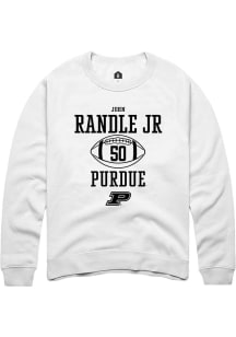 John Randle jr Rally Mens White Purdue Boilermakers NIL Sport Icon Crew Sweatshirt