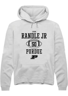 John Randle jr Rally Mens White Purdue Boilermakers NIL Sport Icon Hooded Sweatshirt