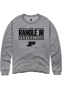 John Randle jr Rally Mens Graphite Purdue Boilermakers NIL Stacked Box Crew Sweatshirt
