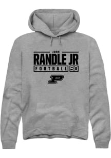 John Randle jr Rally Mens Graphite Purdue Boilermakers NIL Stacked Box Hooded Sweatshirt