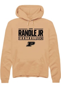 John Randle jr Rally Mens Gold Purdue Boilermakers NIL Stacked Box Hooded Sweatshirt