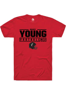 Brady Young  Cincinnati Bearcats Red Rally NIL Stacked Box Short Sleeve T Shirt