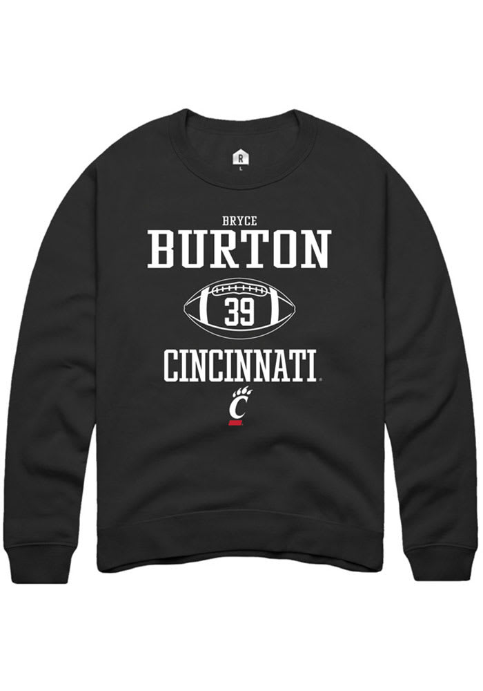 Bryce Burton Rally Cincinnati Bearcats Mens Black NIL Sport Icon Long Sleeve Crew Sweatshirt