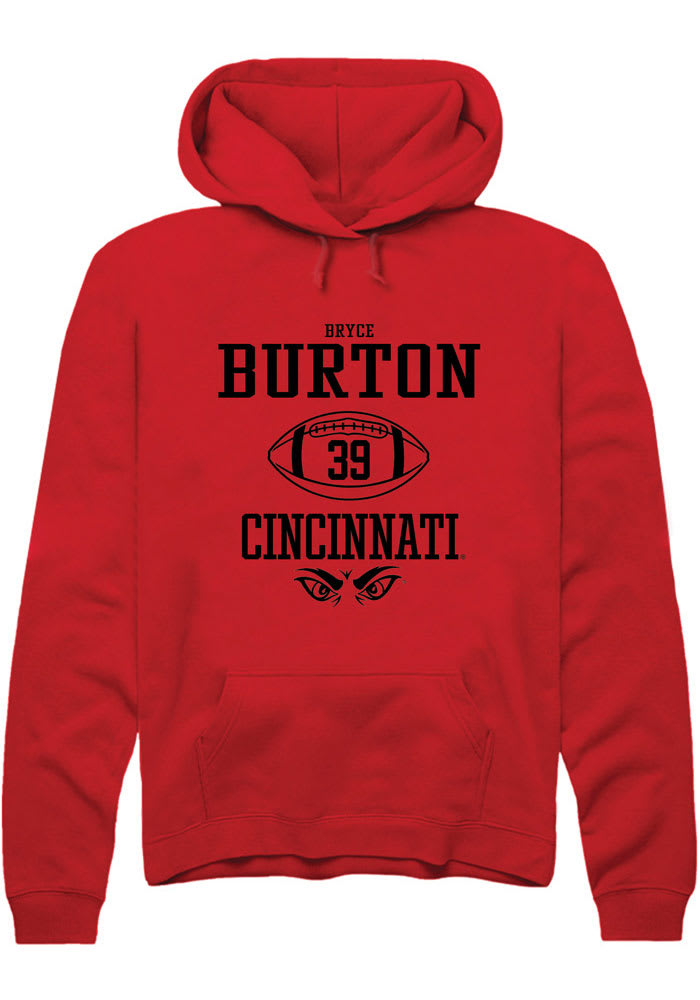 Bryce Burton Rally Cincinnati Bearcats Mens Red NIL Sport Icon Long Sleeve Hoodie