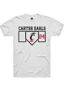 Carter Earls  Cincinnati Bearcats White Rally NIL Playing Field Short Sleeve T Shirt