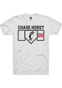 Chase Horst  Cincinnati Bearcats White Rally NIL Playing Field Short Sleeve T Shirt