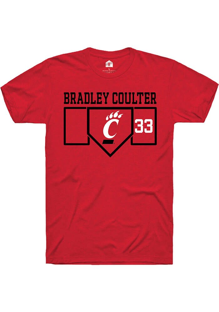 Bradley Coulter Cincinnati Bearcats Red Rally NIL Playing Field Short Sleeve T Shirt