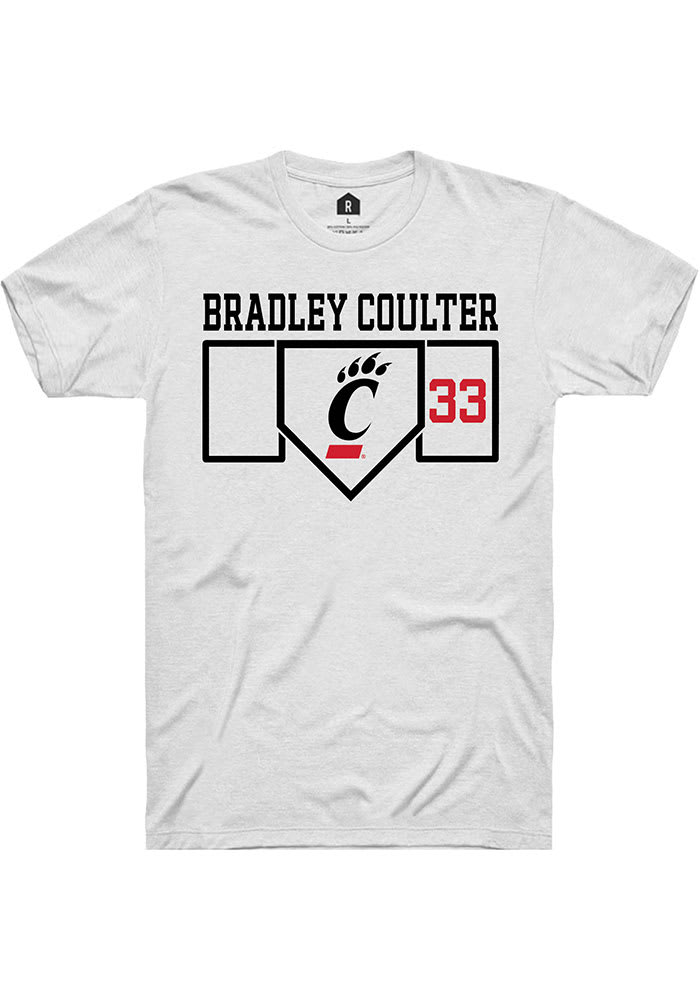 Bradley Coulter Cincinnati Bearcats White Rally NIL Playing Field Short Sleeve T Shirt