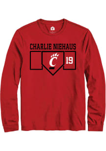 Charlie Niehaus Rally Mens Red Cincinnati Bearcats NIL Playing Field Tee