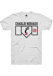 Charlie Niehaus White Cincinnati Bearcats NIL Playing Field Short Sleeve T Shirt