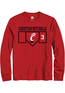 Christian Mitchelle  Cincinnati Bearcats Red Rally NIL Playing Field Long Sleeve T Shirt