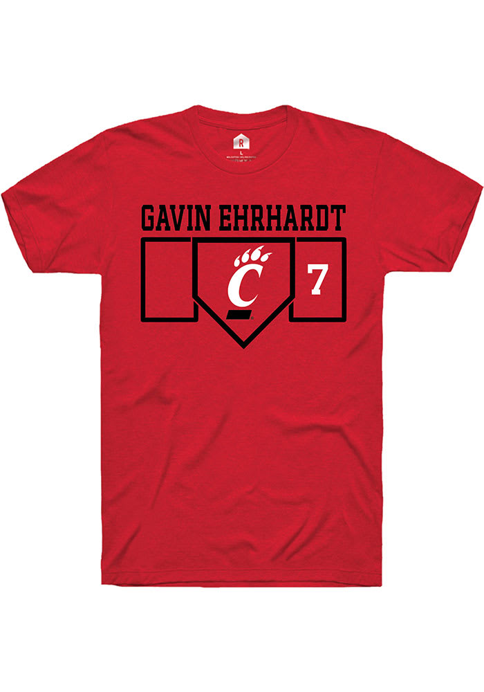 Gavin Ehrhardt Cincinnati Bearcats Red Rally NIL Playing Field Short Sleeve T Shirt