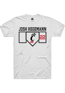 Josh Hegemann  Cincinnati Bearcats White Rally NIL Playing Field Short Sleeve T Shirt