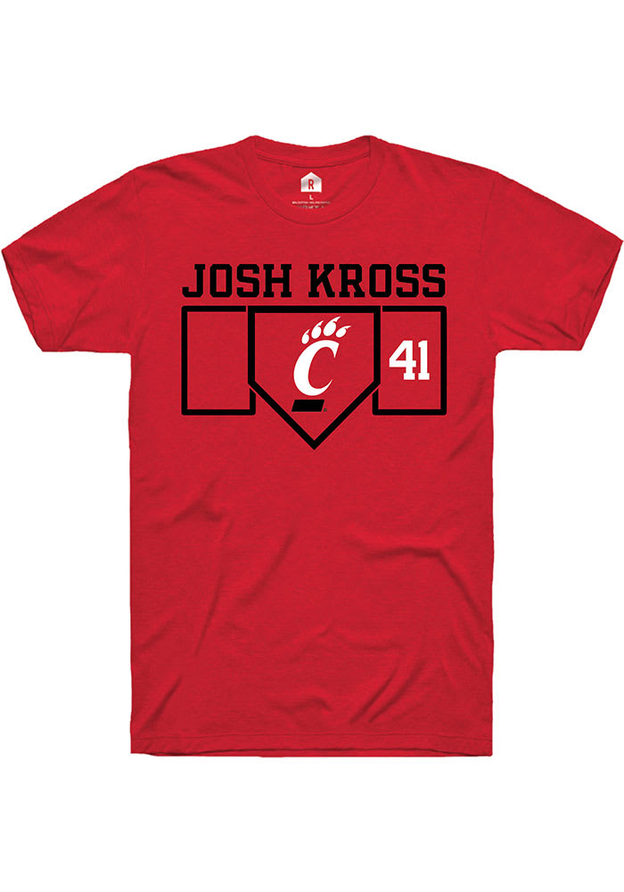 Josh Kross Cincinnati Bearcats Red Rally NIL Playing Field Short Sleeve T Shirt