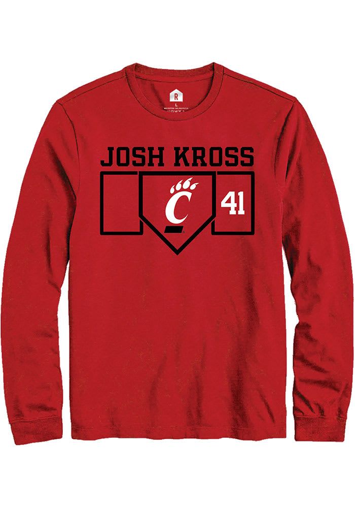 Josh Kross Cincinnati Bearcats Red Rally NIL Playing Field Long Sleeve T Shirt