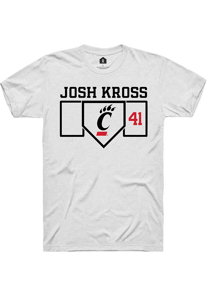 Josh Kross Cincinnati Bearcats White Rally NIL Playing Field Short Sleeve T Shirt