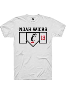 Noah Wicks  Cincinnati Bearcats White Rally NIL Playing Field Short Sleeve T Shirt