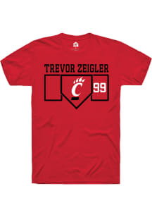 Trevor Zeigler  Cincinnati Bearcats Red Rally NIL Playing Field Short Sleeve T Shirt