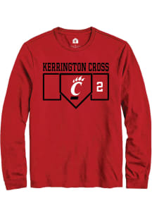 Kerrington Cross  Cincinnati Bearcats Red Rally NIL Playing Field Long Sleeve T Shirt