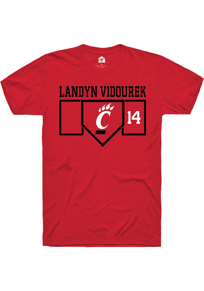 Landyn Vidourek Cincinnati Bearcats Red Rally NIL Playing Field Short Sleeve T Shirt