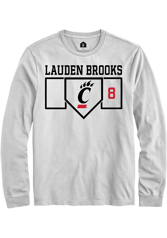 Lauden Brooks Cincinnati Bearcats White Rally NIL Playing Field Long Sleeve T Shirt