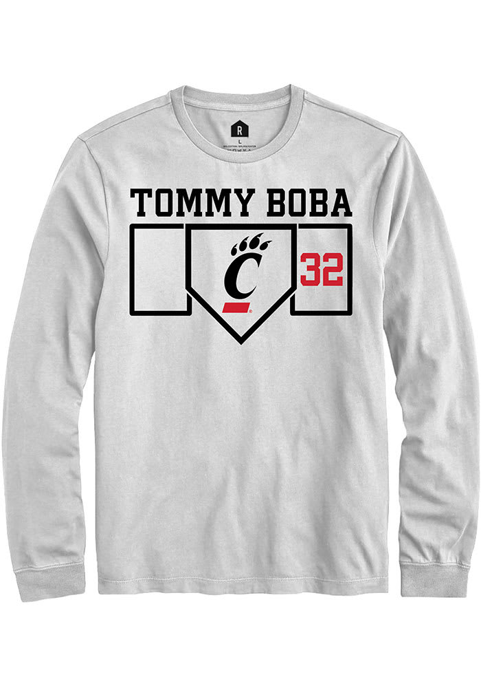 Tommy Boba Cincinnati Bearcats White Rally NIL Playing Field Long Sleeve T Shirt