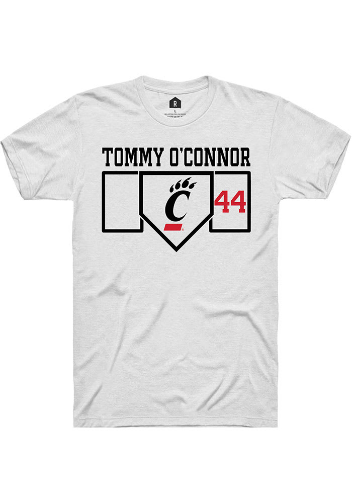 Tommy O'Connor Cincinnati Bearcats White Rally NIL Playing Field Short Sleeve T Shirt
