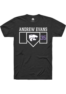 Andrew Evans Black K-State Wildcats NIL Playing Field Short Sleeve T Shirt